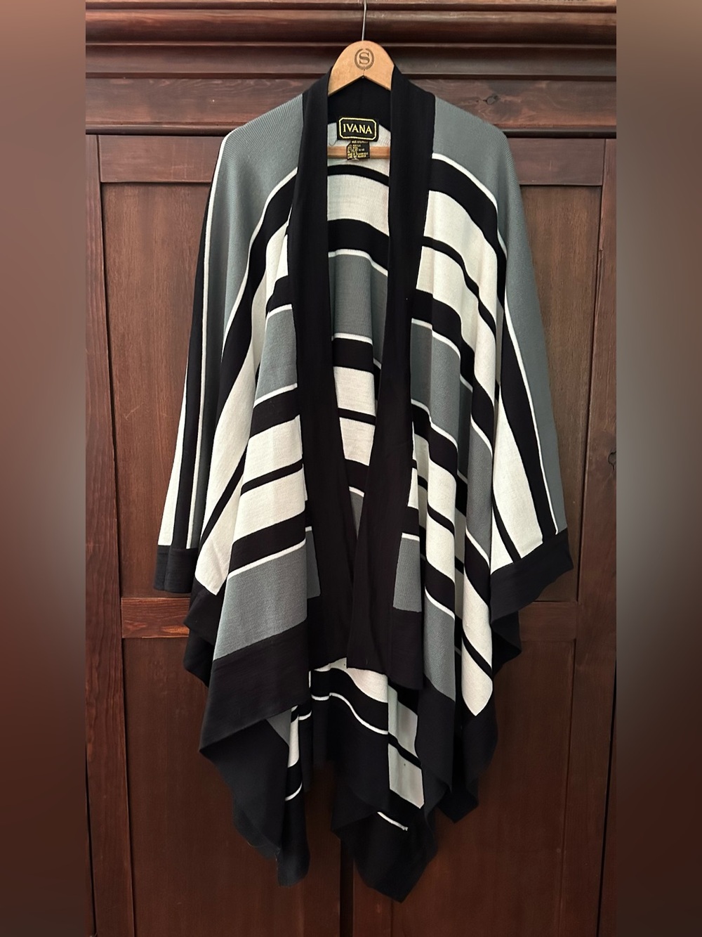 Ivana • wool blend blanket shawl • oversized drape cardigan • sweater
